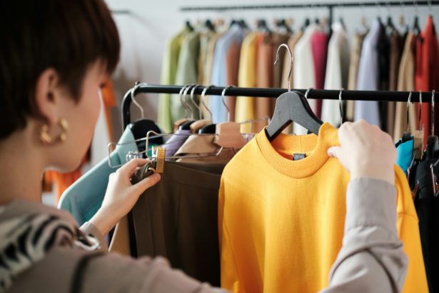 Woman choosing a new style for herself